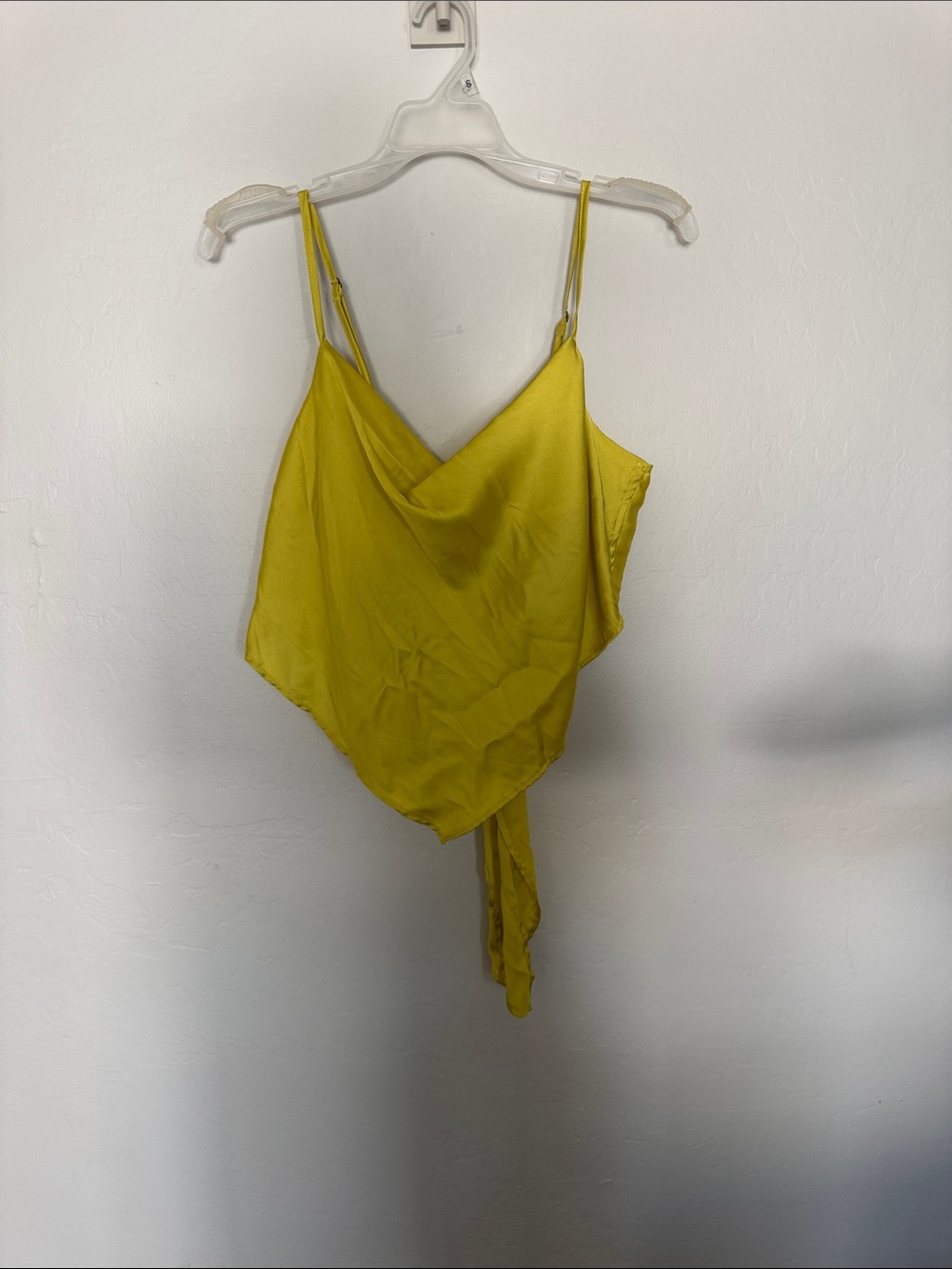 Japna Yellow Draped Handkerchief Hem Cami